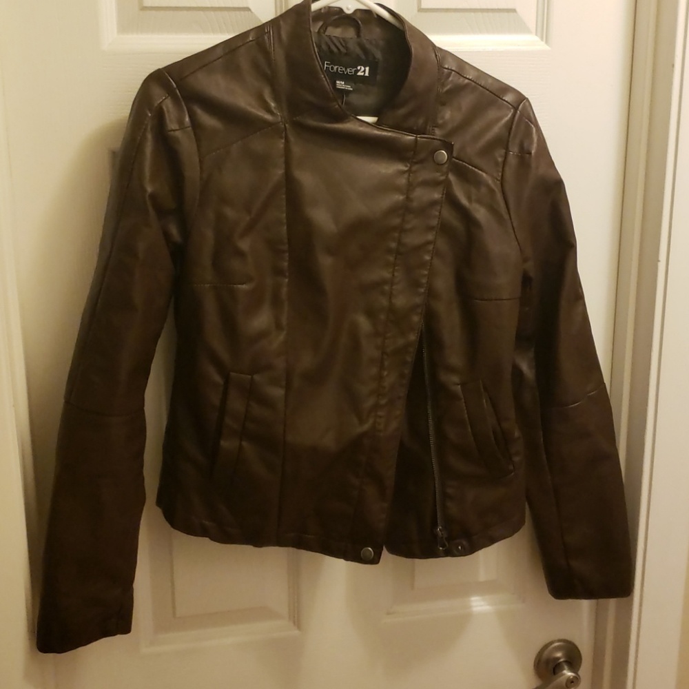 Brown faux leather jacket